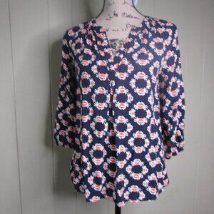 Crown & Ivy Blouse XS Crabs V-Neck